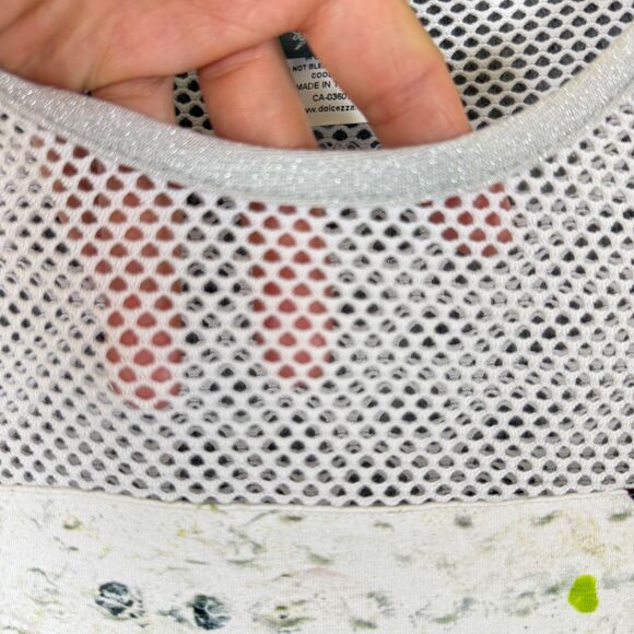 Simply Art by Dolcezza Sleeveless Sm Dress Artsy Watercolor Mesh Yoke Stretch - Picture 3 of 11